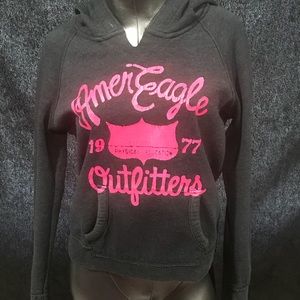 AMERICAN EAGLE NAVY BLUE & PINK HOODIE